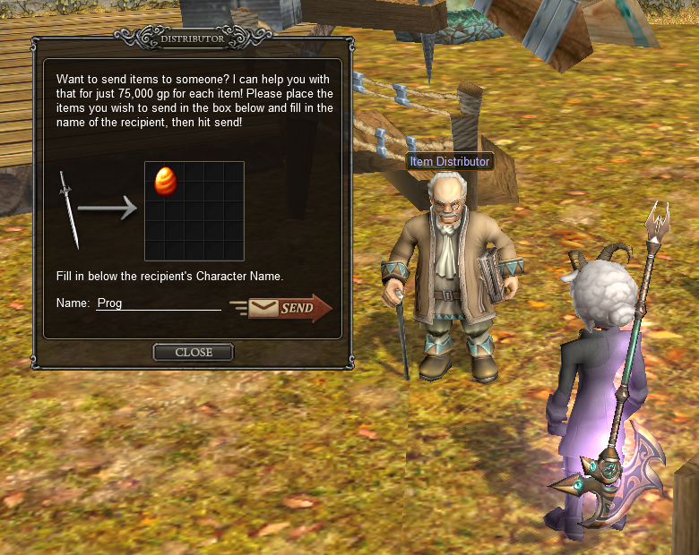 Interface de envio de itens
